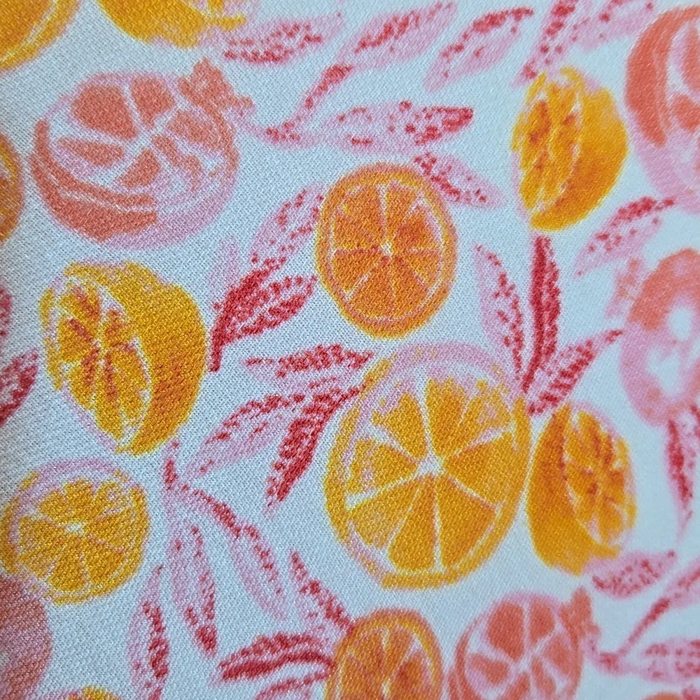 J. Crew Citrus Fruit Print Tassel Wrap Scarf Oranges Grapefruit Summer‎ Spring